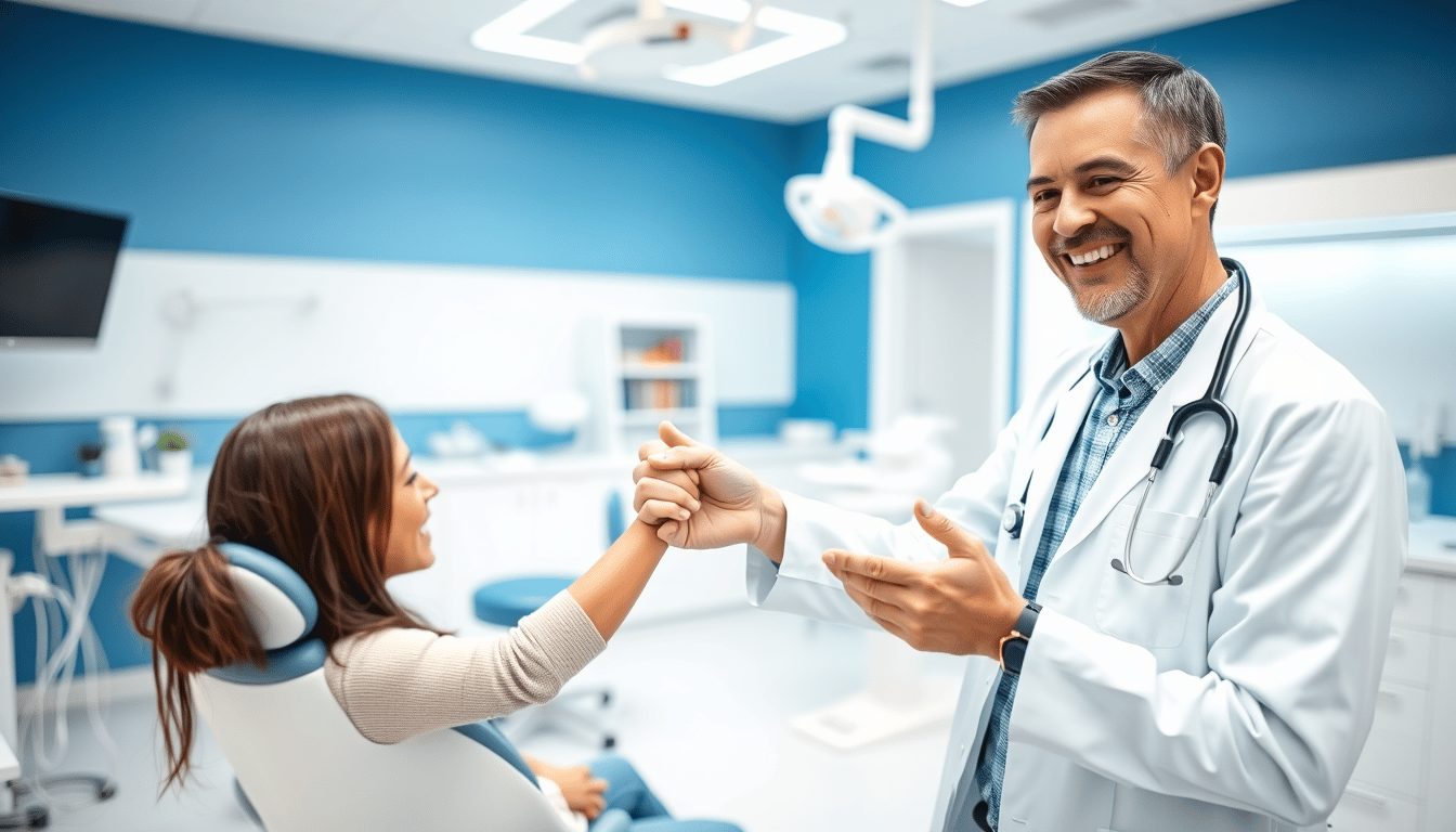 Knudsen Dentistry - dentist shaking hands with patient